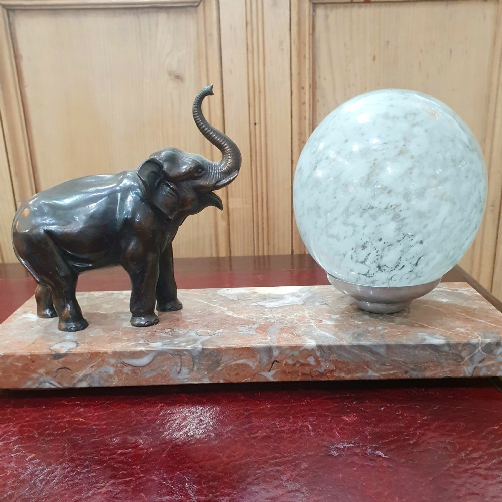 French Art Deco Elephant Mood Lamp c1920-30s View II