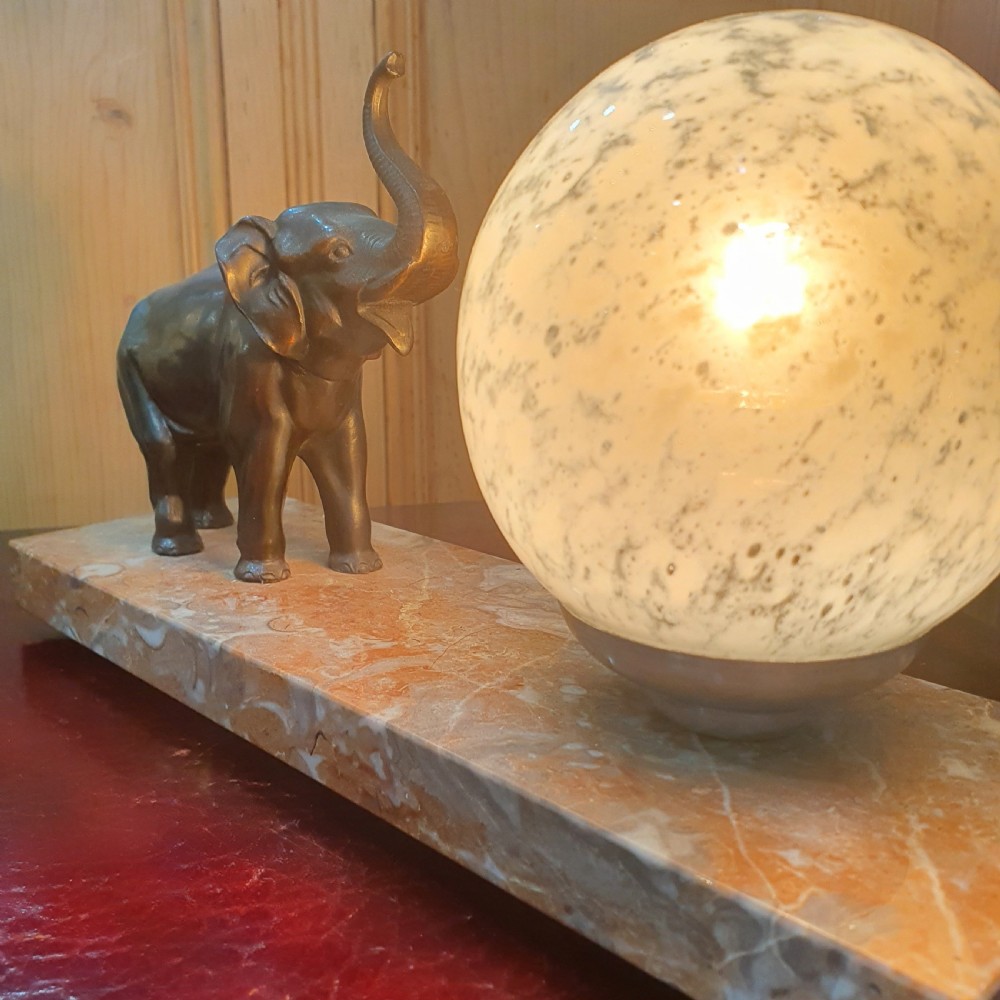 French Art Deco Elephant Mood Lamp c1920-30s View III