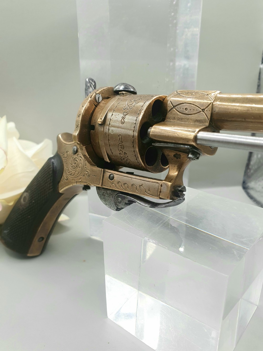 Antique Pinfire Pistol, Belgium c1860 View IX