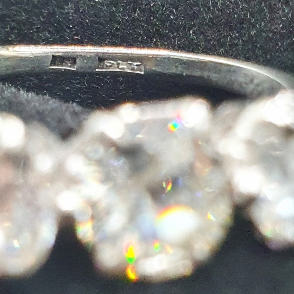 Edwardian 1.3ct Old Cut Diamond Trilogy 18ct White Gold Platinum £4500 View VI