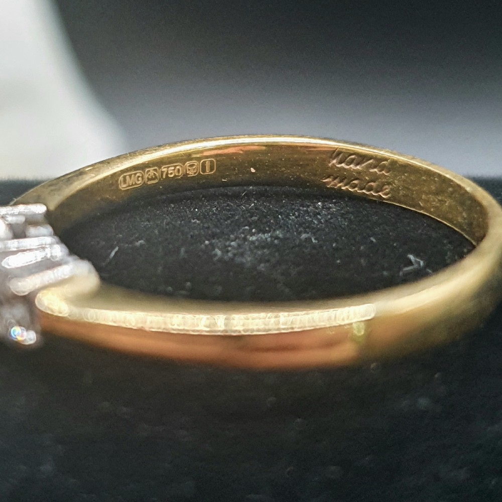 Vintage Diamond Trilogy on 18ct Gold Band - size N View VII