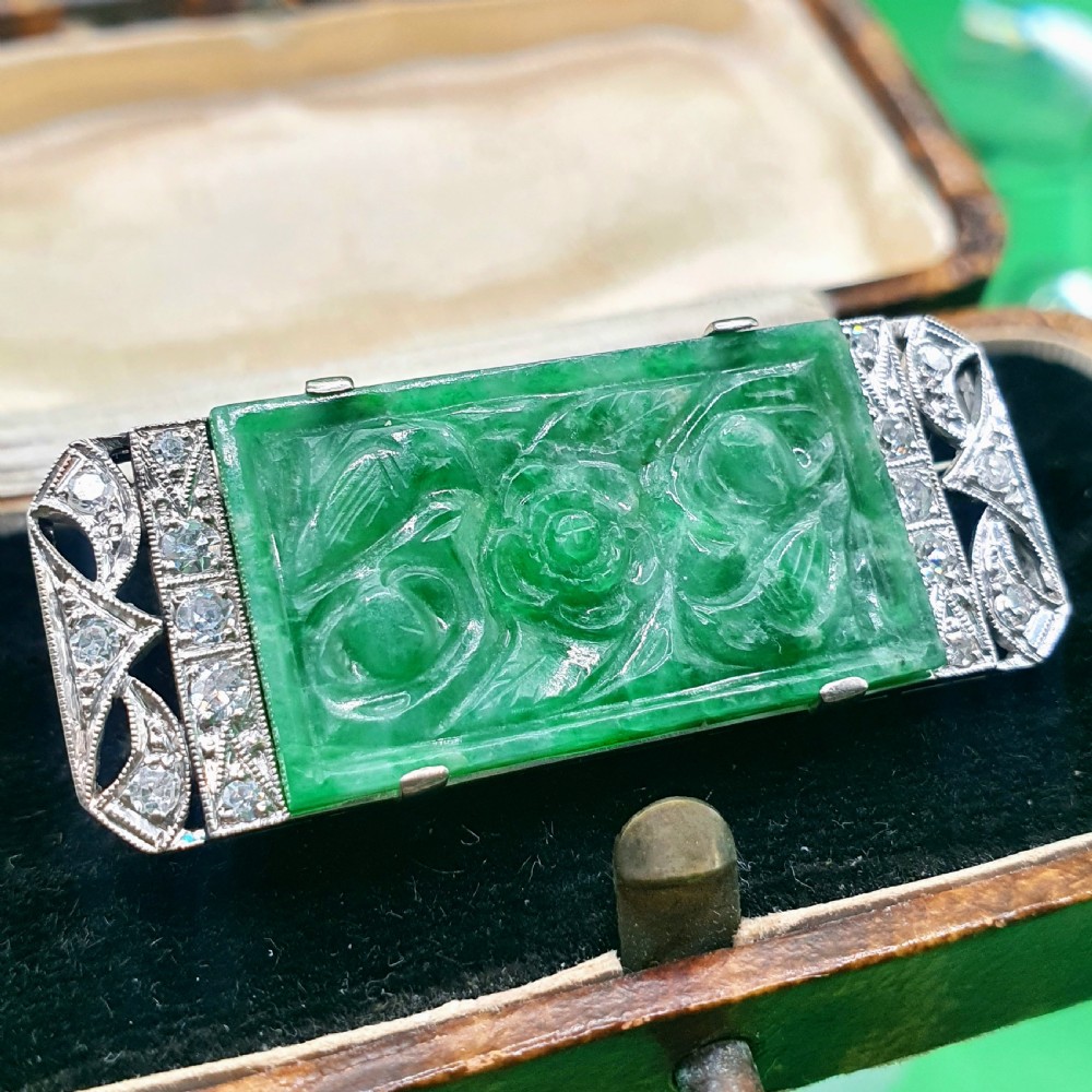 Art Deco Jade & Diamond Abstract Brooch, c1930 £2500 View II