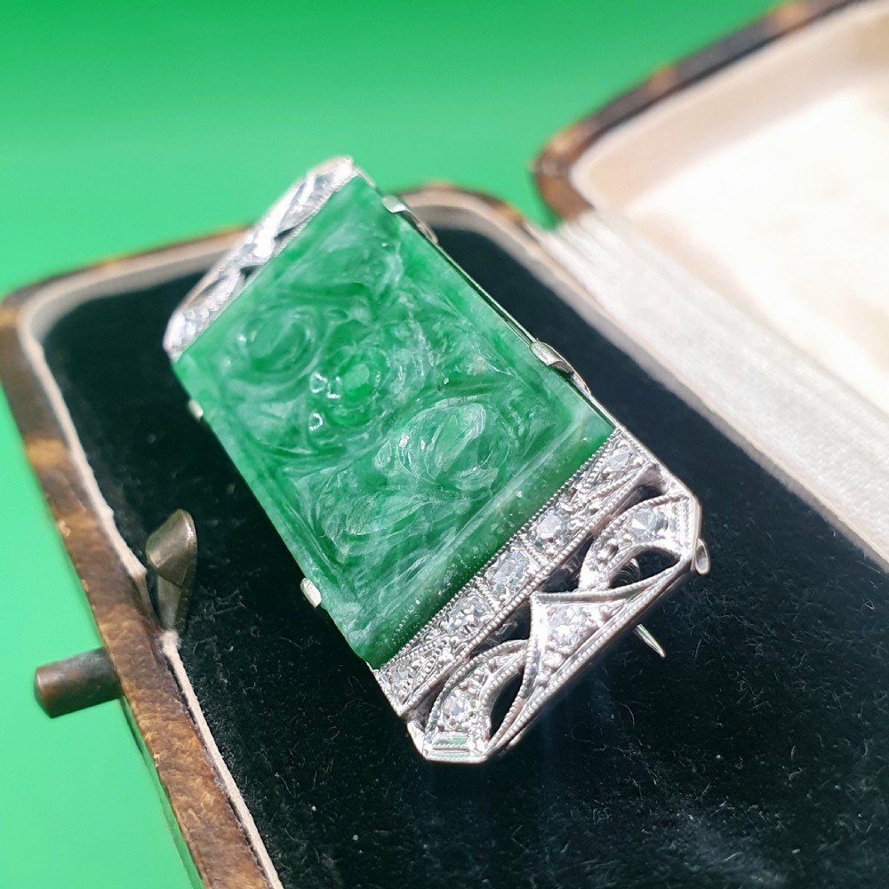 Art Deco Jade & Diamond Abstract Brooch, c1930 £2500 View III