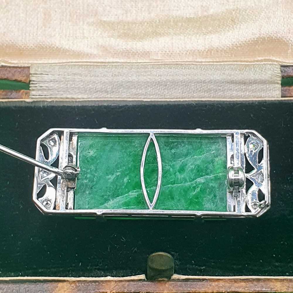 Art Deco Jade & Diamond Abstract Brooch, c1930 £2500 View V