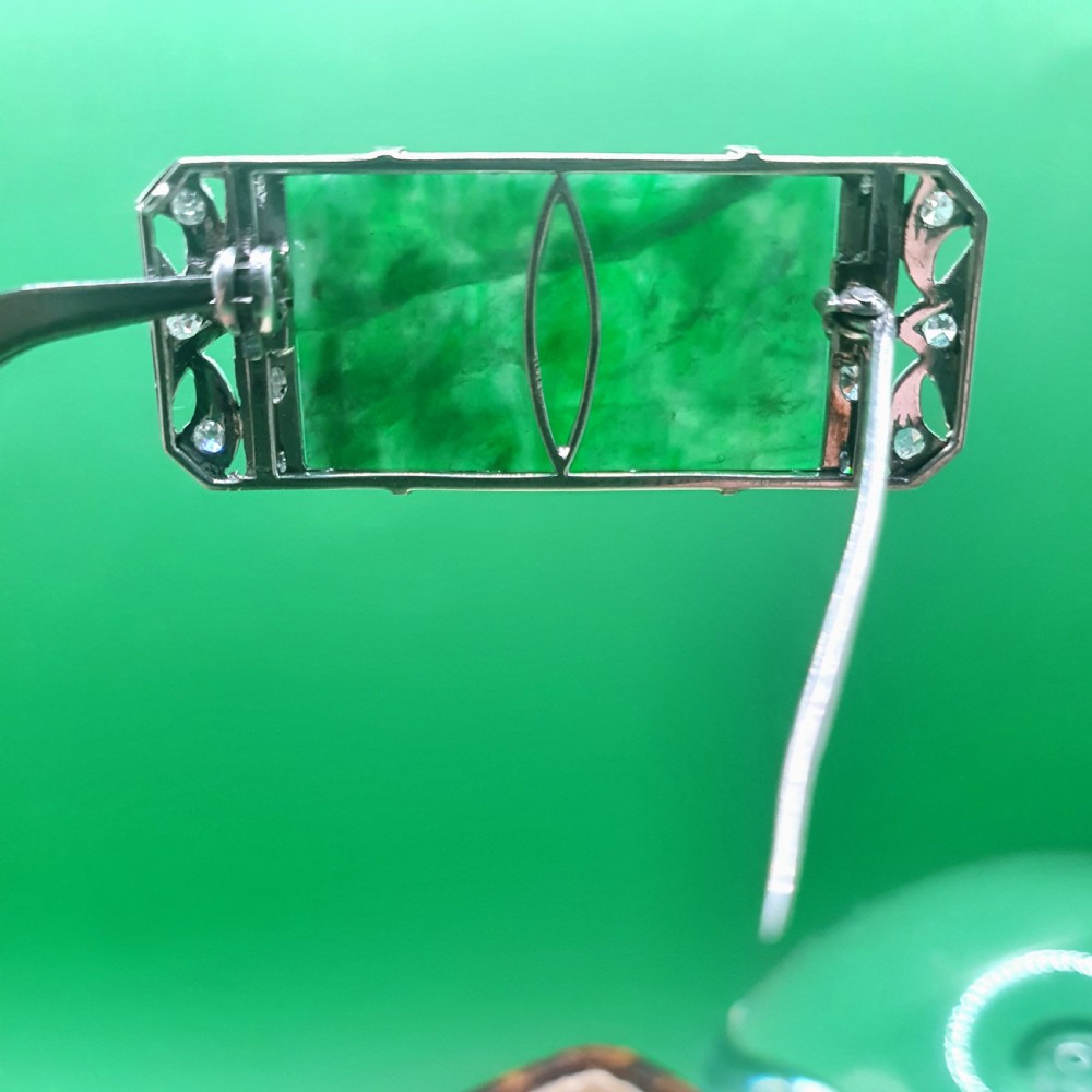 Art Deco Jade & Diamond Abstract Brooch, c1930 £2500 View VII