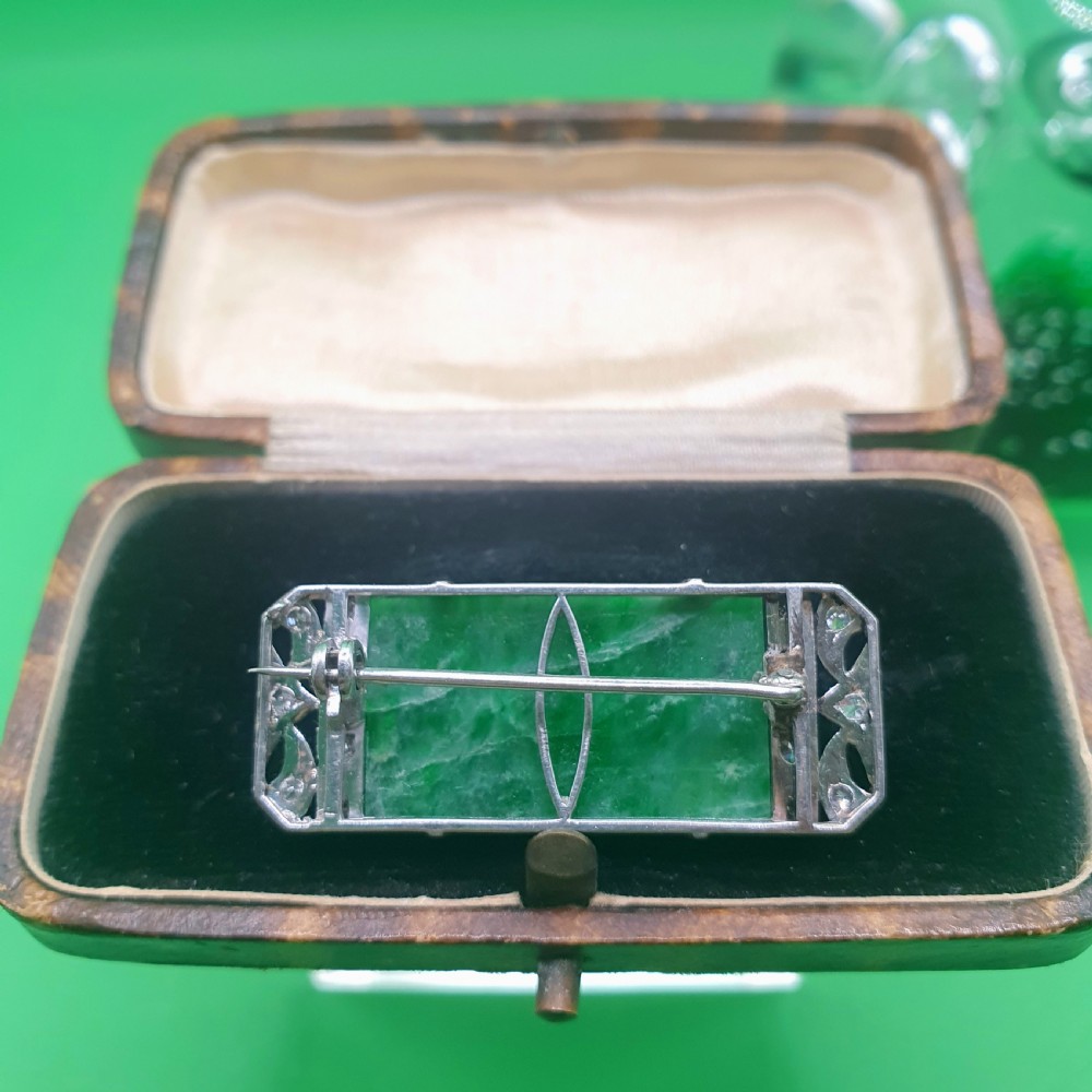 Art Deco Jade & Diamond Abstract Brooch, c1930 £2500 View X
