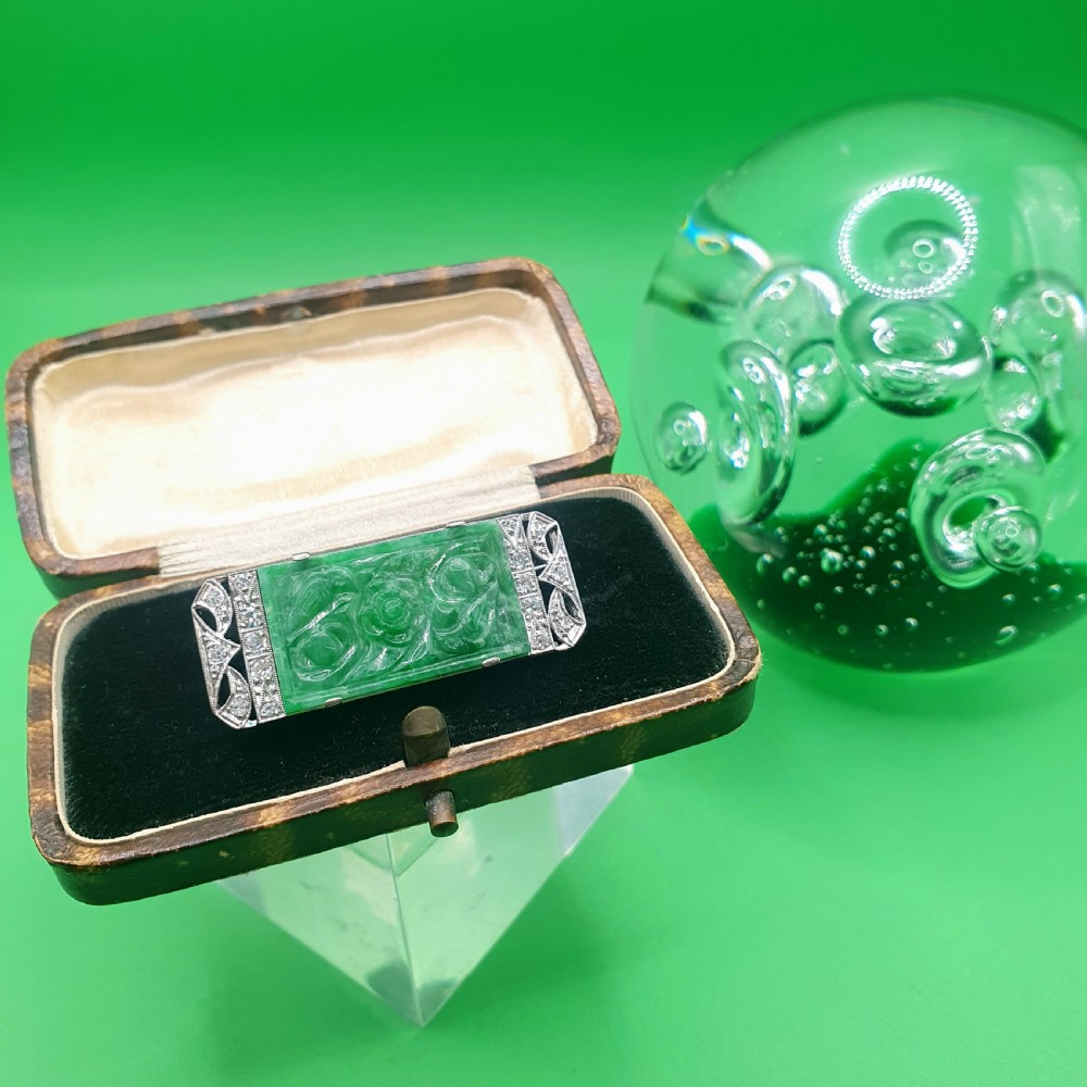 Art Deco Jade & Diamond Abstract Brooch, c1930 £2500 View XI