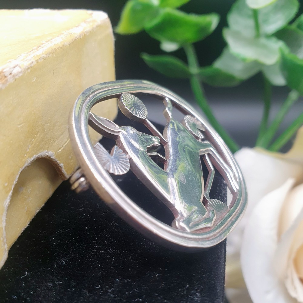 Georg Jensen Sterling Silver Deer Brooch c1950 View III
