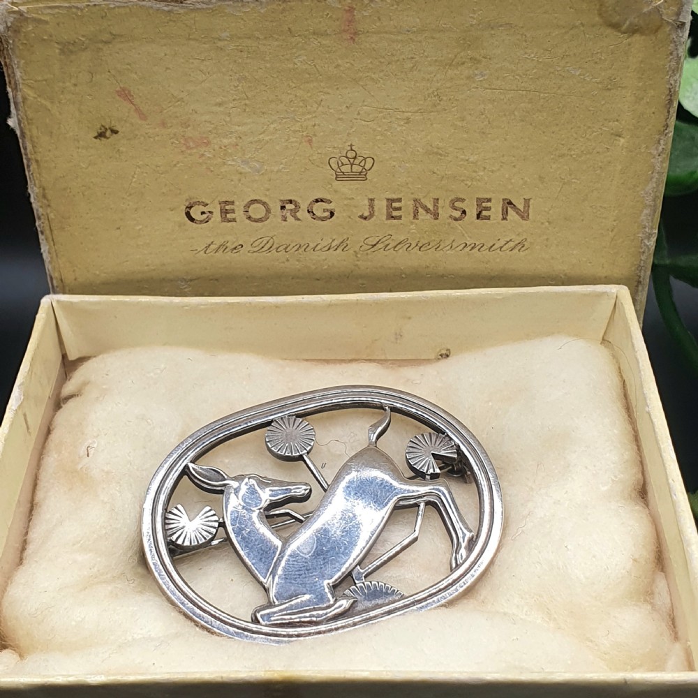 Georg Jensen Sterling Silver Deer Brooch c1950 View VII