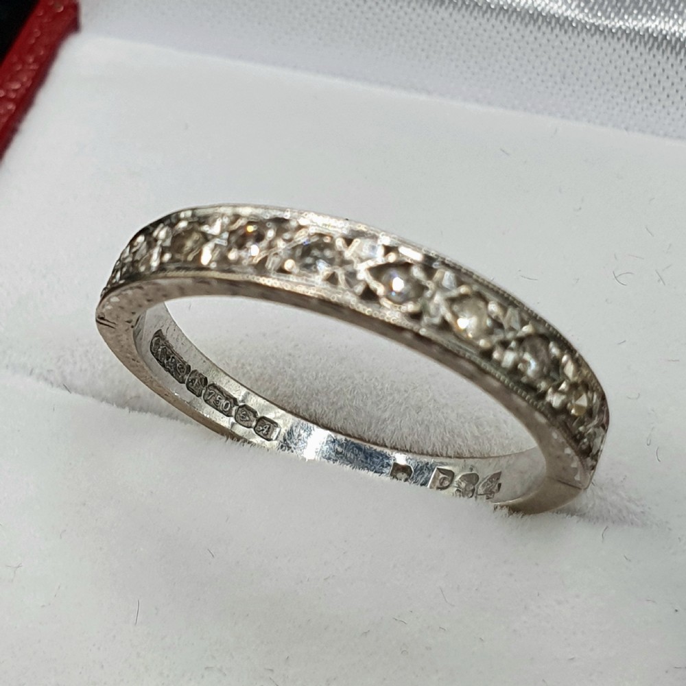 Diamond & 18ct White Gold Stack / Eternity Ring - size N View VIII