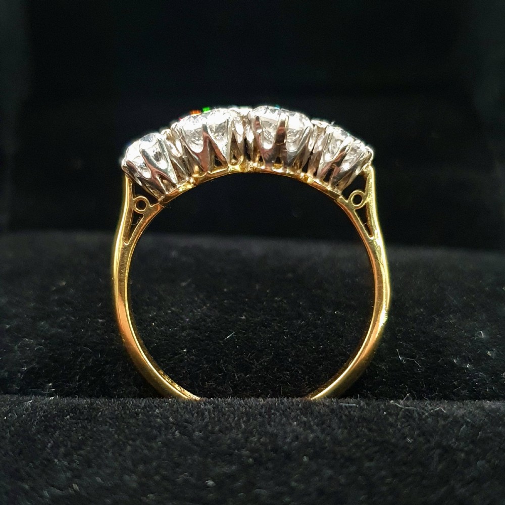 18ct Gold & Platinum 4 Stone Diamond Ring - size N View II
