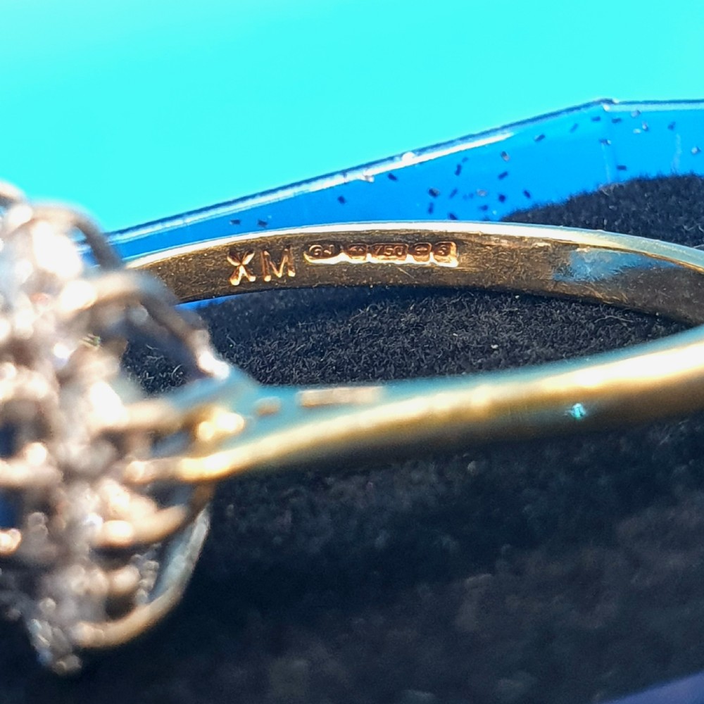 Sapphire & Diamond Trilogy Ring on 18ct Gold - size P View VII