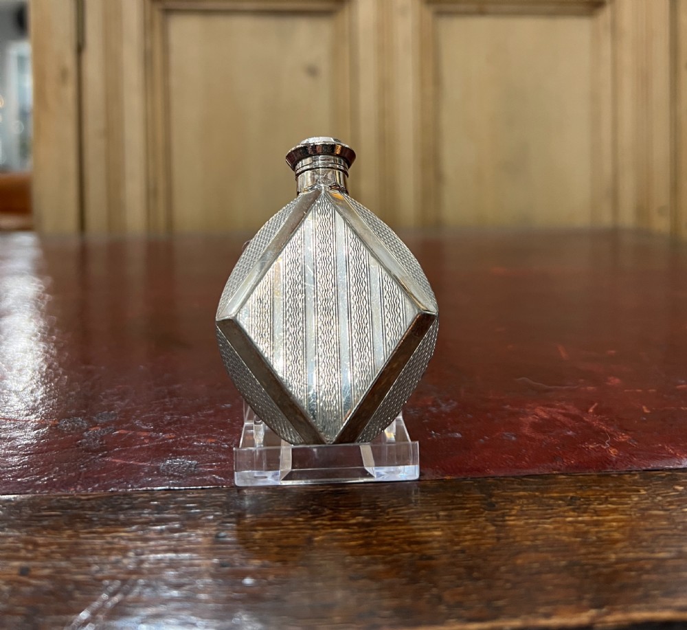 James Dixon Rare Shape Art Deco Hip Flask