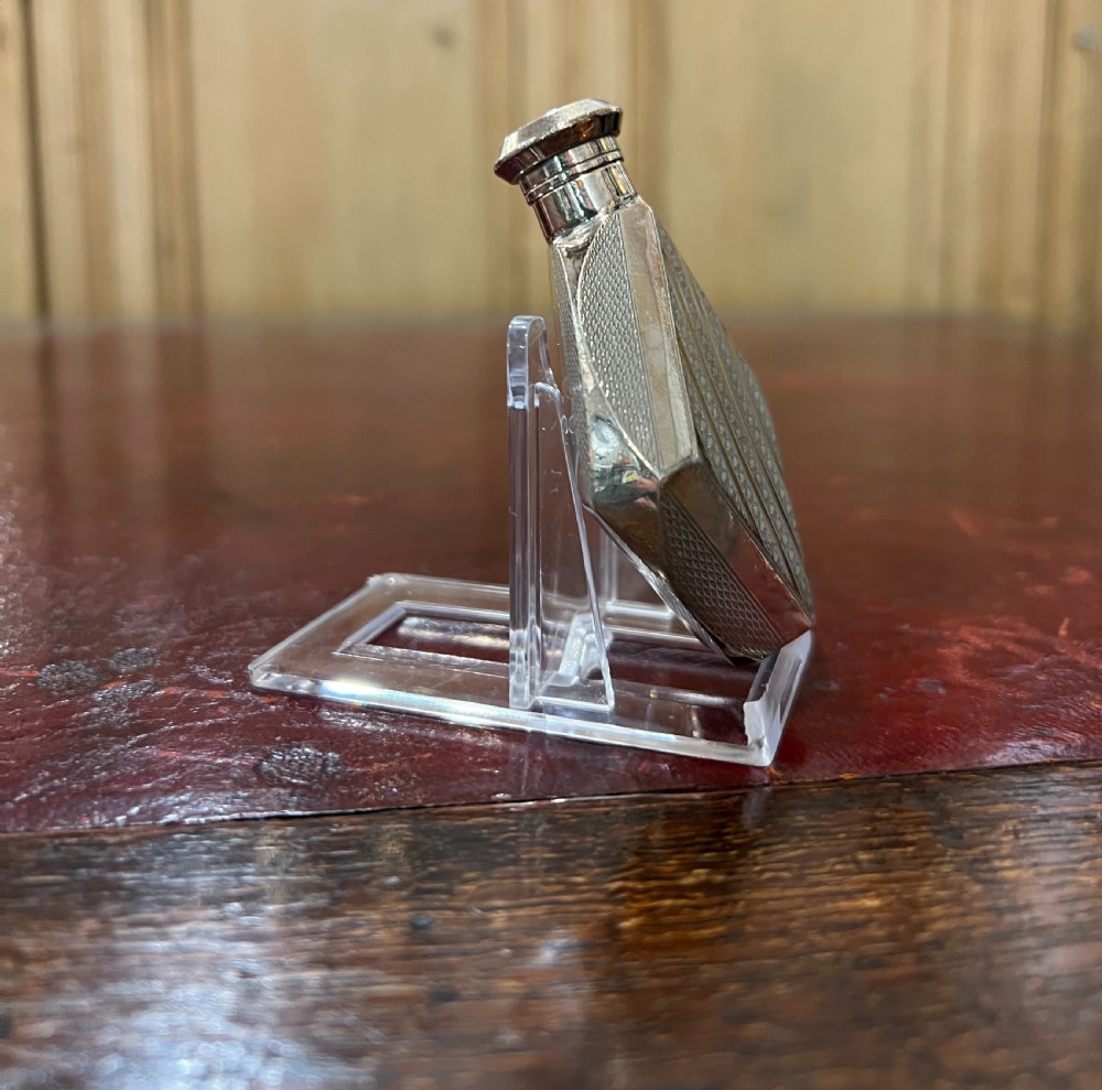 James Dixon Rare Shape Art Deco Hip Flask View II