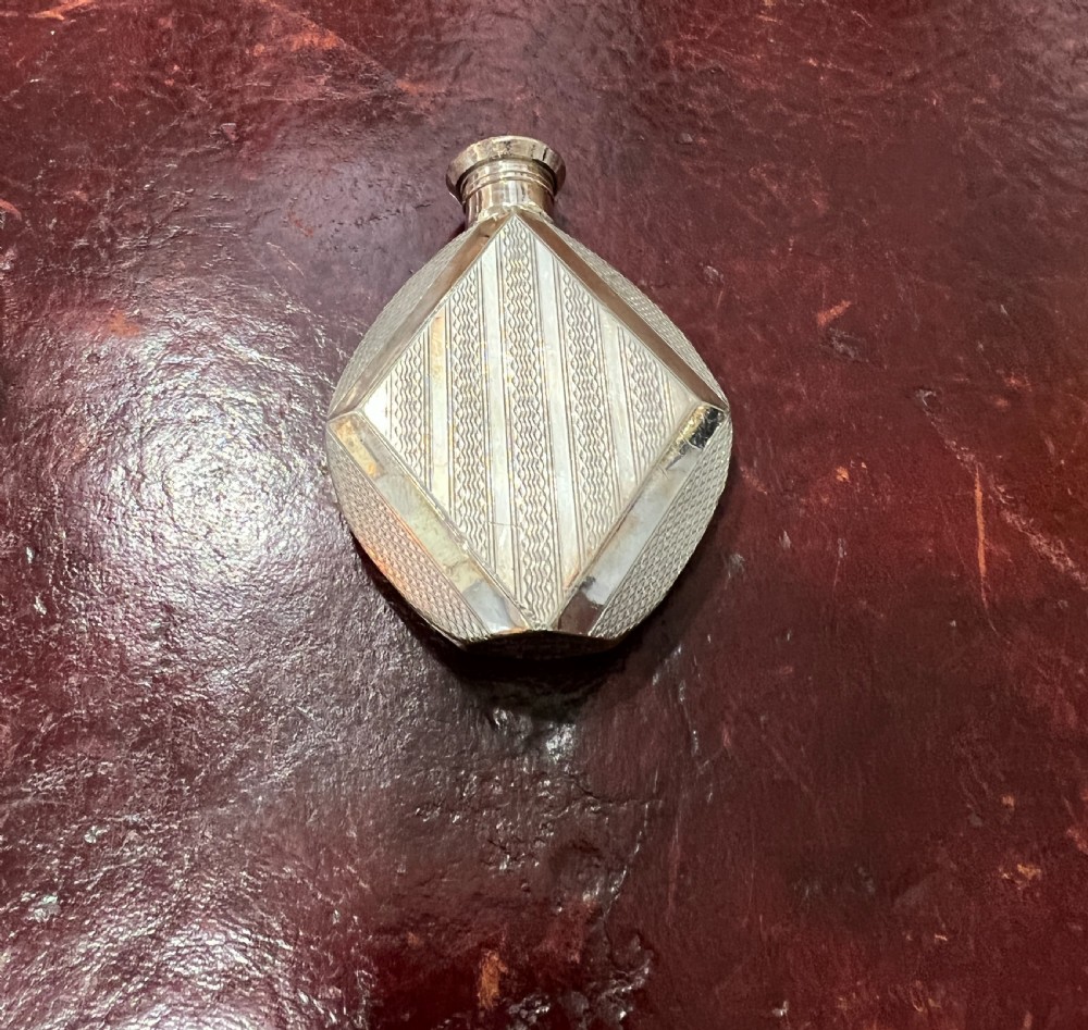 James Dixon Rare Shape Art Deco Hip Flask View IV