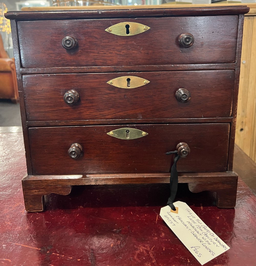 Late 19th Century Mahogany Table Top Chest of Drawers