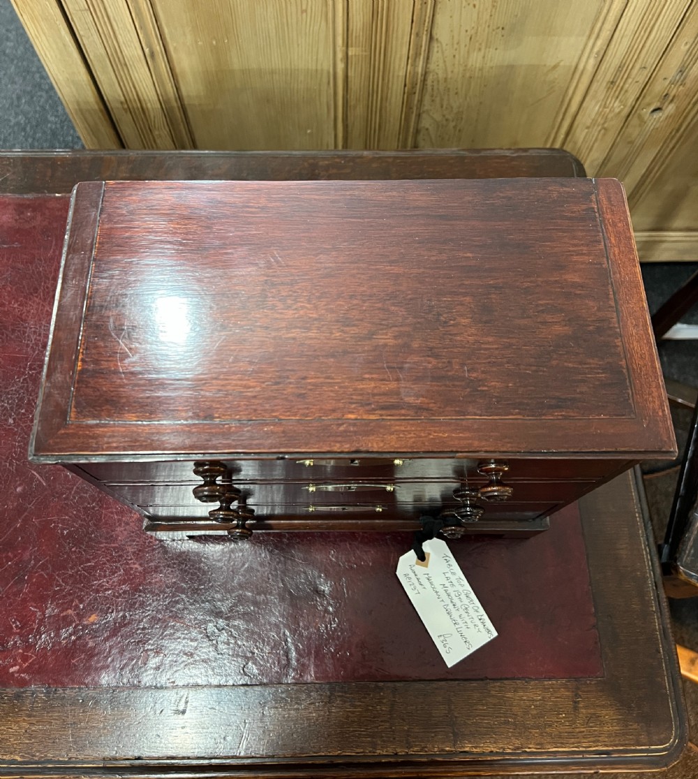 Late 19th Century Mahogany Table Top Chest of Drawers View IV