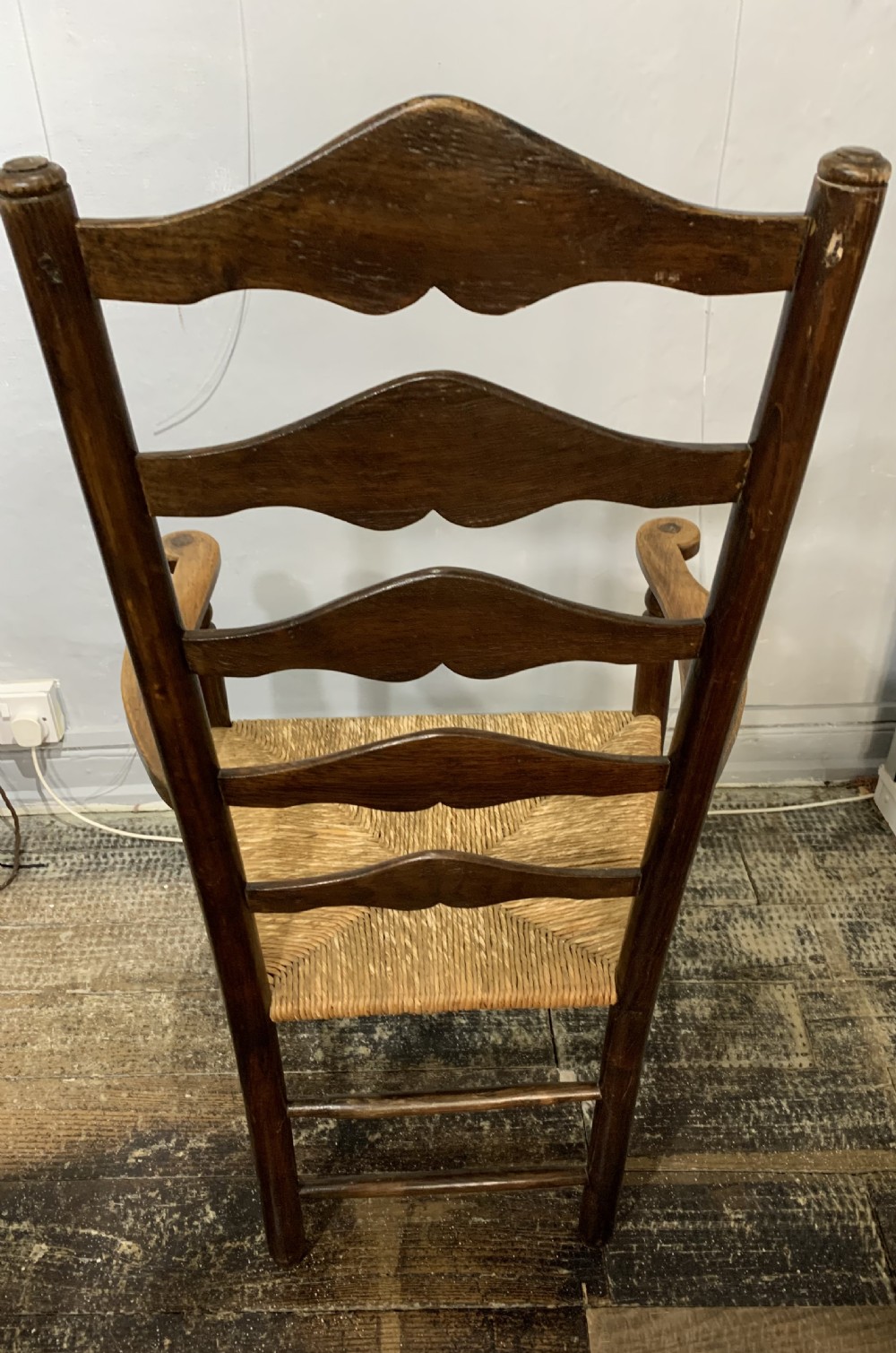 Early Victorian x6 Ladder Back Elm Dining Chairs c1840 View IV