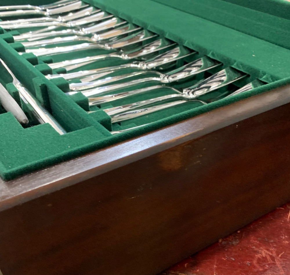 Art Deco 12 Settings, 127 Piece Butler Canteen Silver Plated Cutlery 1937  View XI