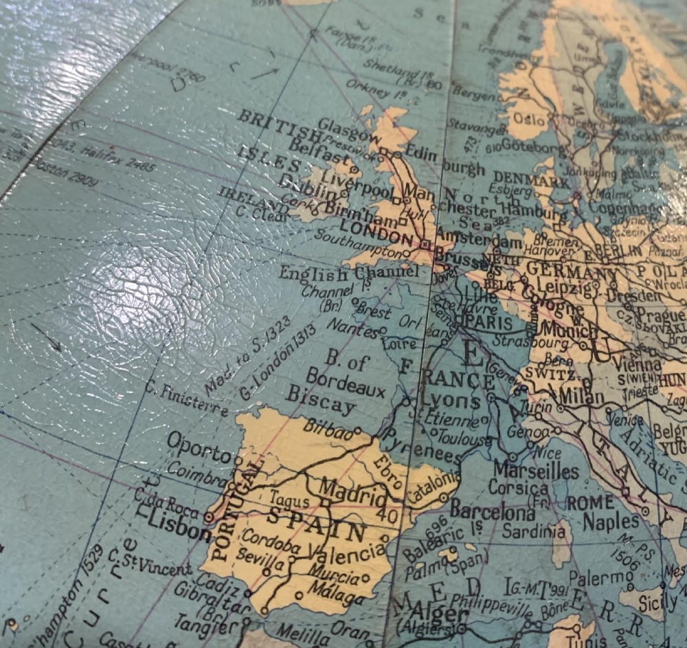 Art Deco Era Philips' Challenge World Globe c1920s View IX