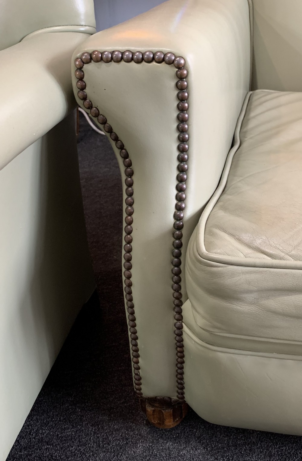 Pair of Leather Armchairs & Footstool Within Dateline of 1940 View III