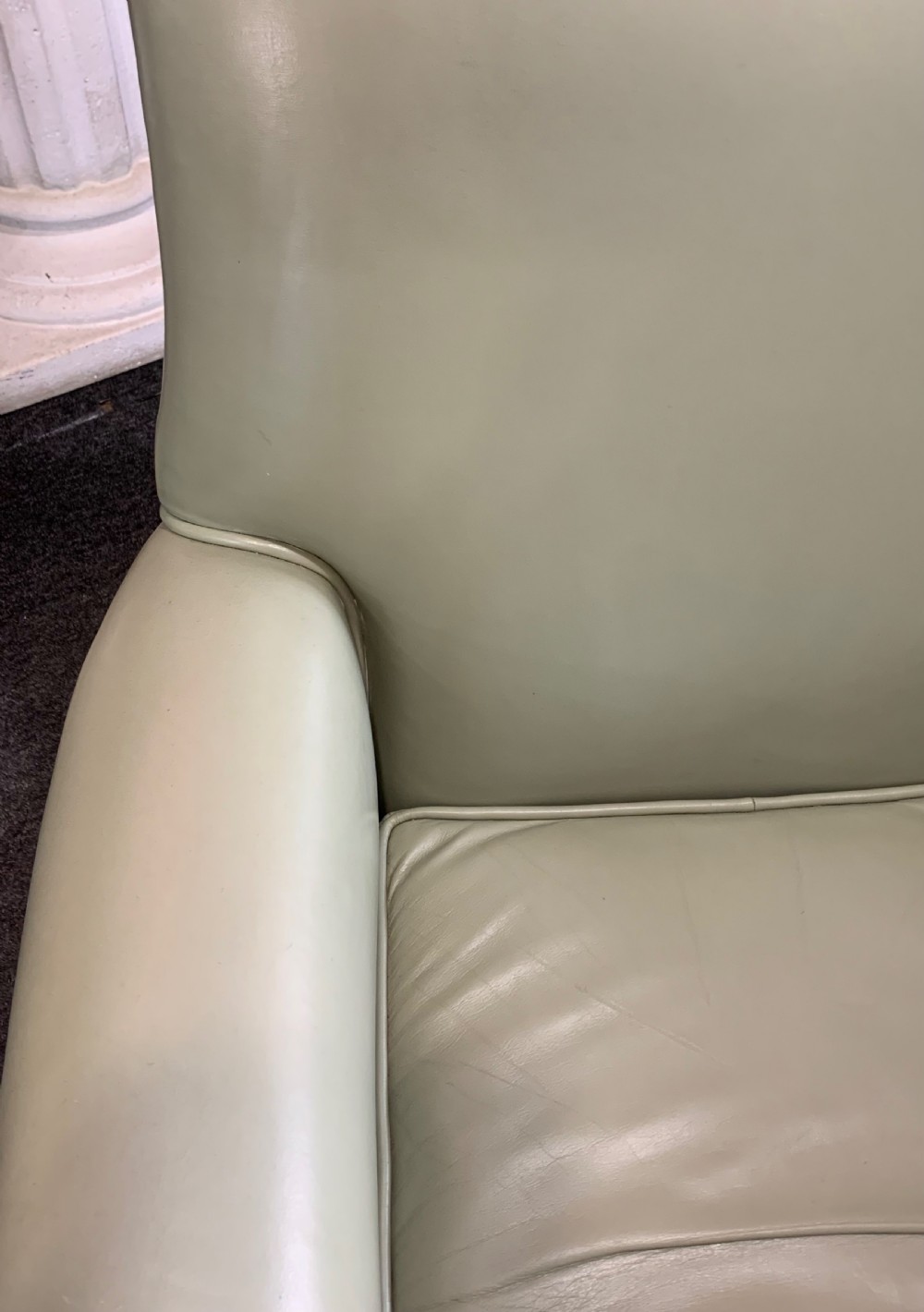 Pair of Leather Armchairs & Footstool Within Dateline of 1940 View IX