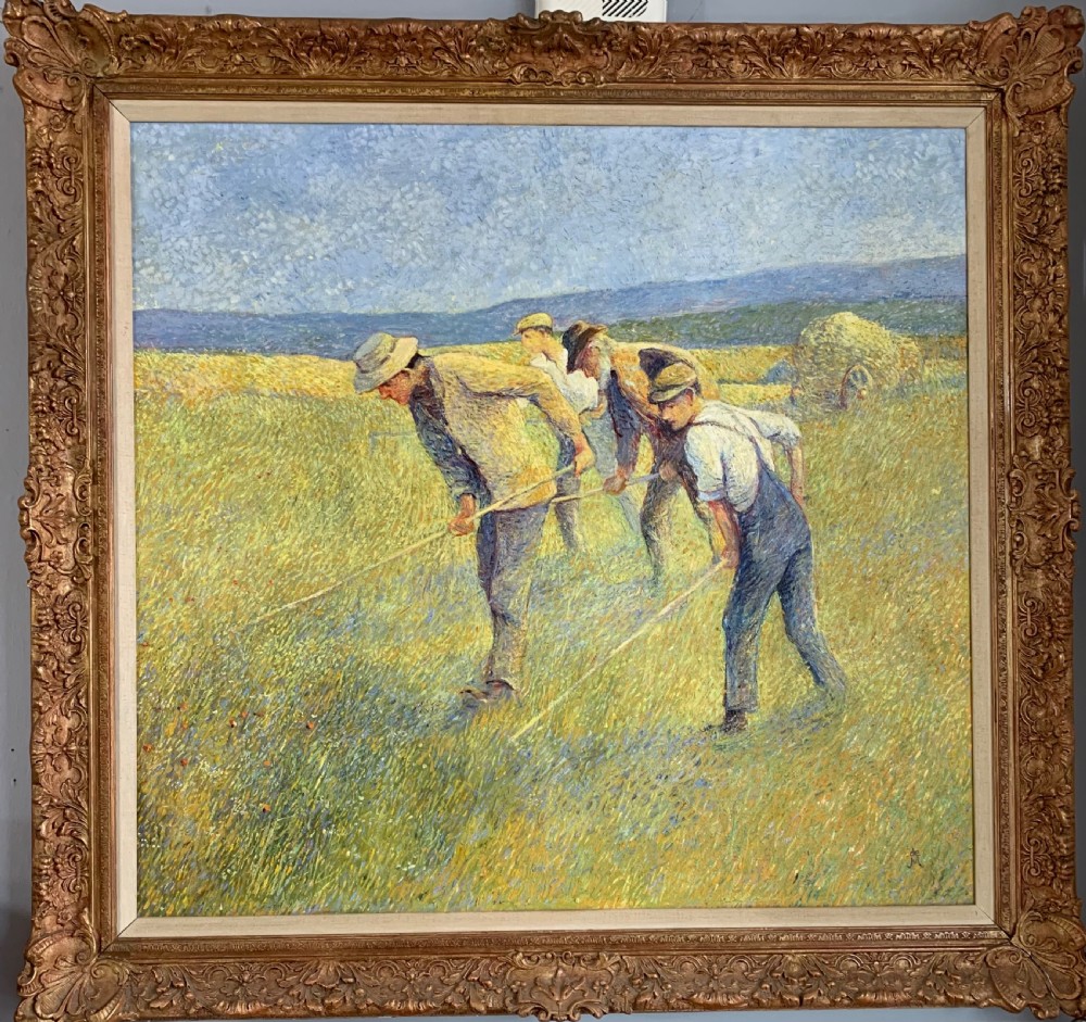 Andre de Moller (b1942) “The Haymakers” Oil on Canvas in Post-impressionist Style c1980