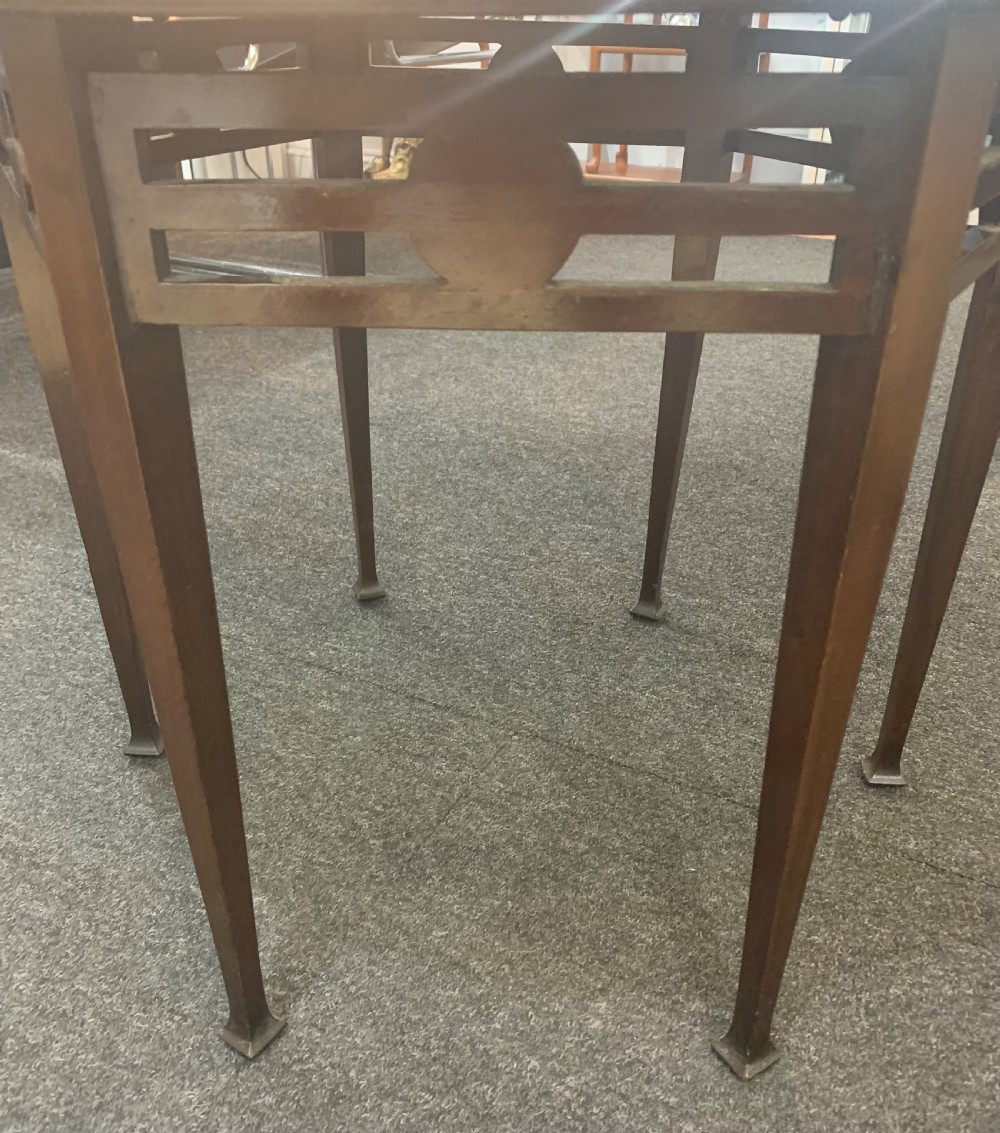 George Montague Elwood Art Nouveau Mahogany Table with Mother of Pearl c1910 View V