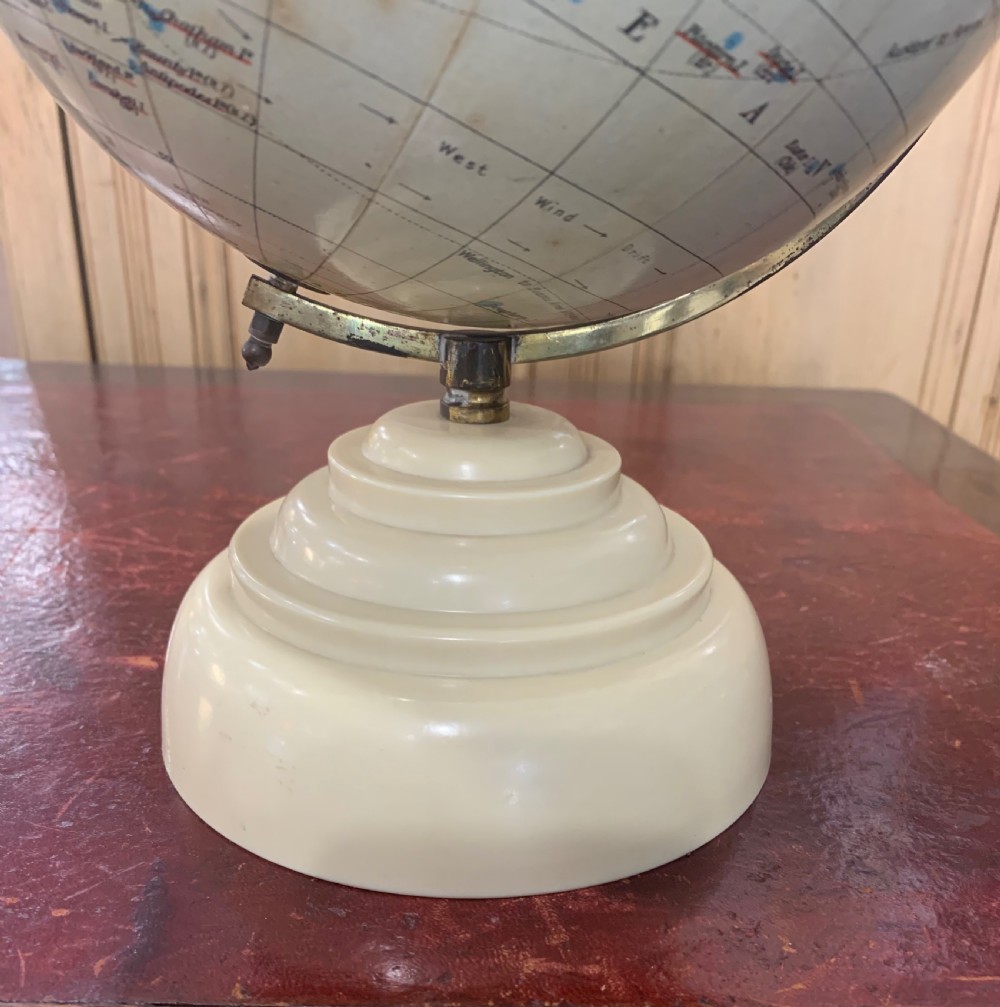 Geographia Globe on Bakelite Base (Steam Routes, Persia, Ceylon) 1920s View III