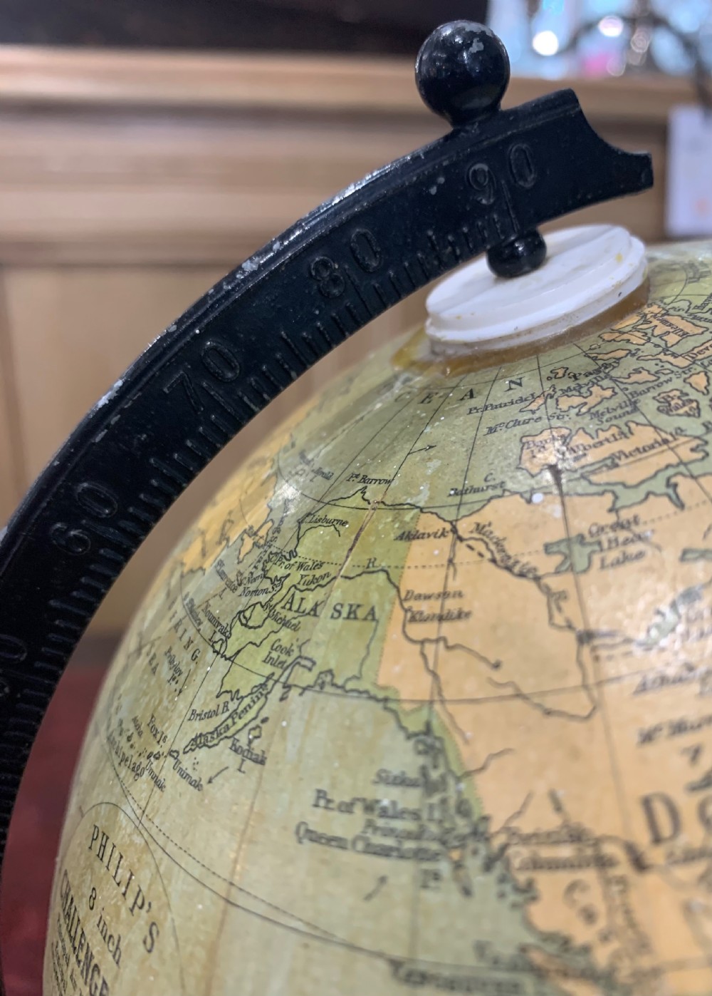 Art Deco Era 8” Phillips Challenge Globe c1920s View IV