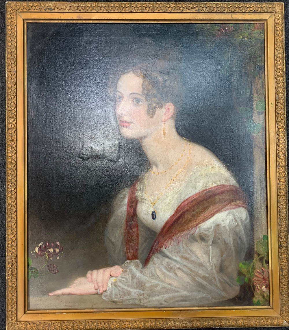 Richard Westall RA (1765-1836) Regency Portrait of a Young Lady View II