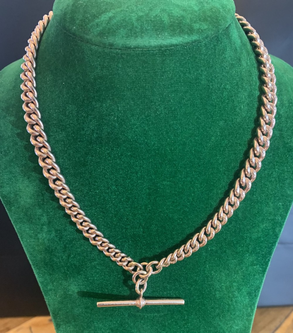 Antique Rose Gold Albert Chain & T-Bar