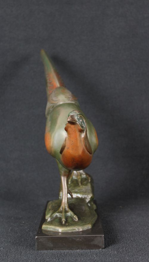 ART DECO BRONZE PHEASANT BY IRNE ROCHARD - ADDITIONAL PHOTO 2