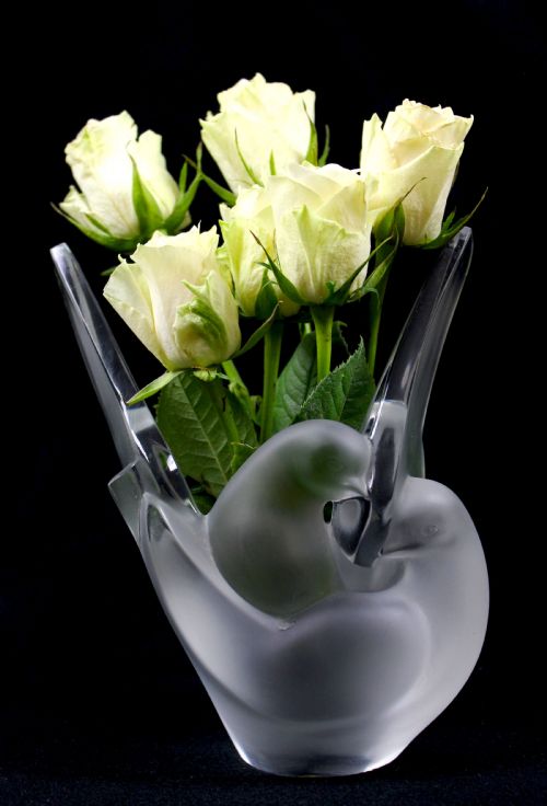 Rene Lalique  Two Doves Flower Vase.