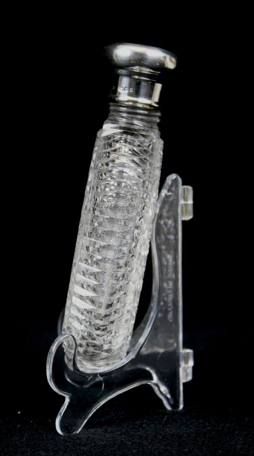 CUT GLASS AND SILVER FLASK - ADDITIONAL PHOTO 1