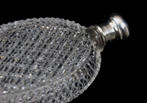 CUT GLASS AND SILVER FLASK - ADDITIONAL PHOTO 2