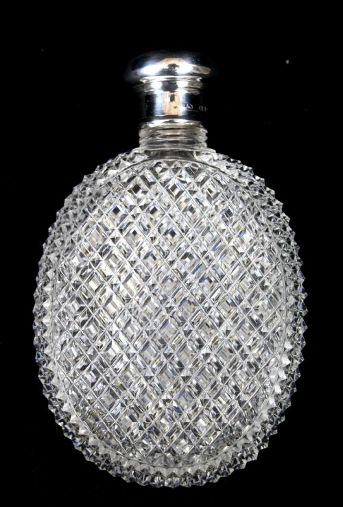 CUT GLASS AND SILVER FLASK - ADDITIONAL PHOTO 4