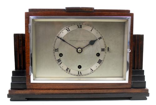 art deco mantel clock by the sheffield goldsmiths co - CATEGORY: ANTIQUE CLOCKS - DATED 1930
