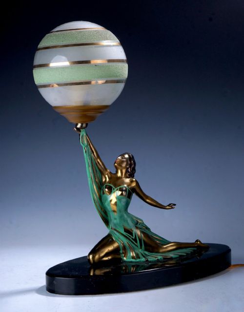 art deco table lamp - CATEGORY: ANTIQUE LIGHTING - DATED 1920
