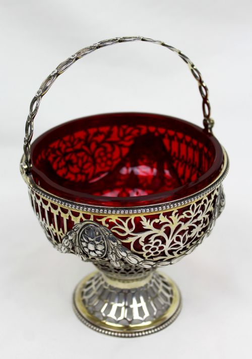 SILVER GILT SUGAR BASKET BY GEORGE FOX - ADDITIONAL PHOTO 2