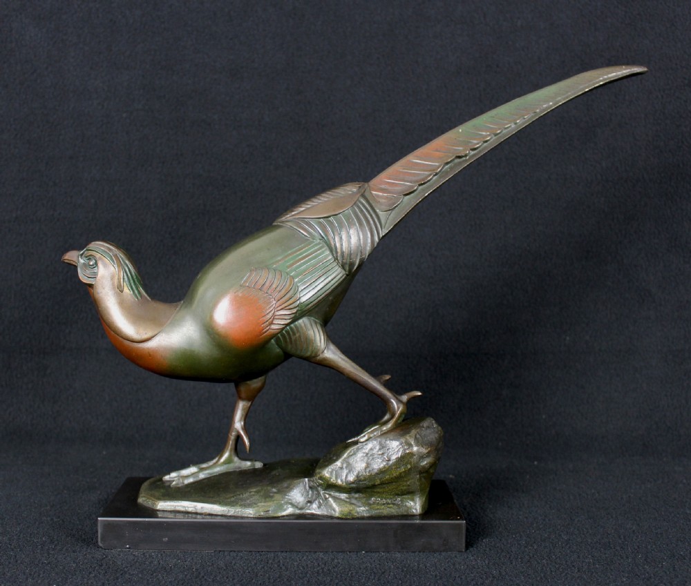 Art Deco Bronze Pheasant by Irénée Rochard