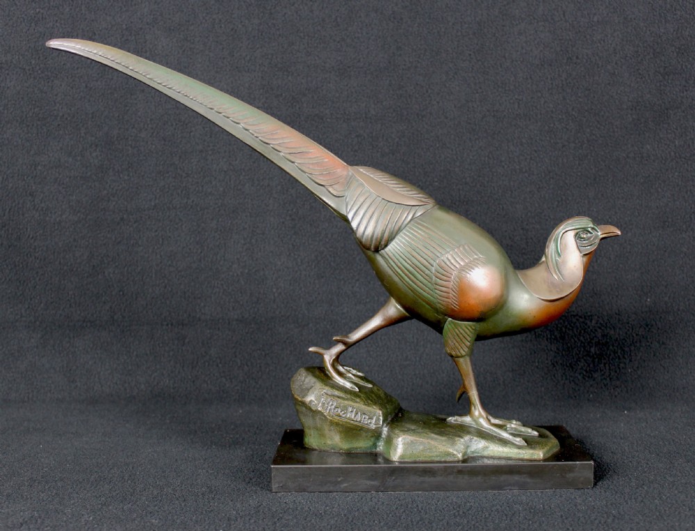 Art Deco Bronze Pheasant by Irénée Rochard View II