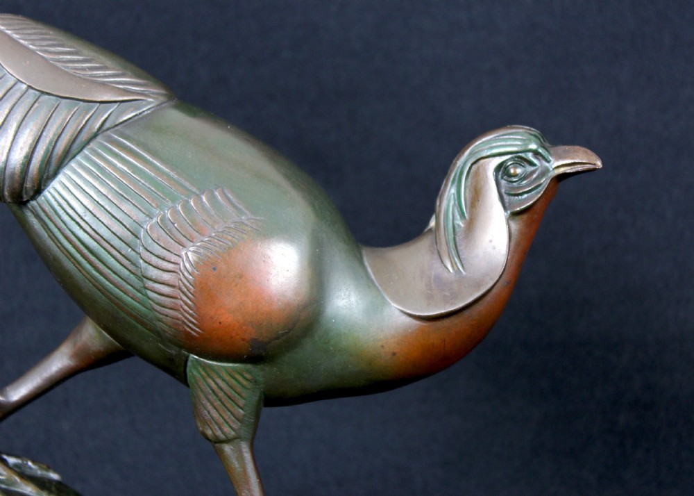 Art Deco Bronze Pheasant by Irénée Rochard View IV