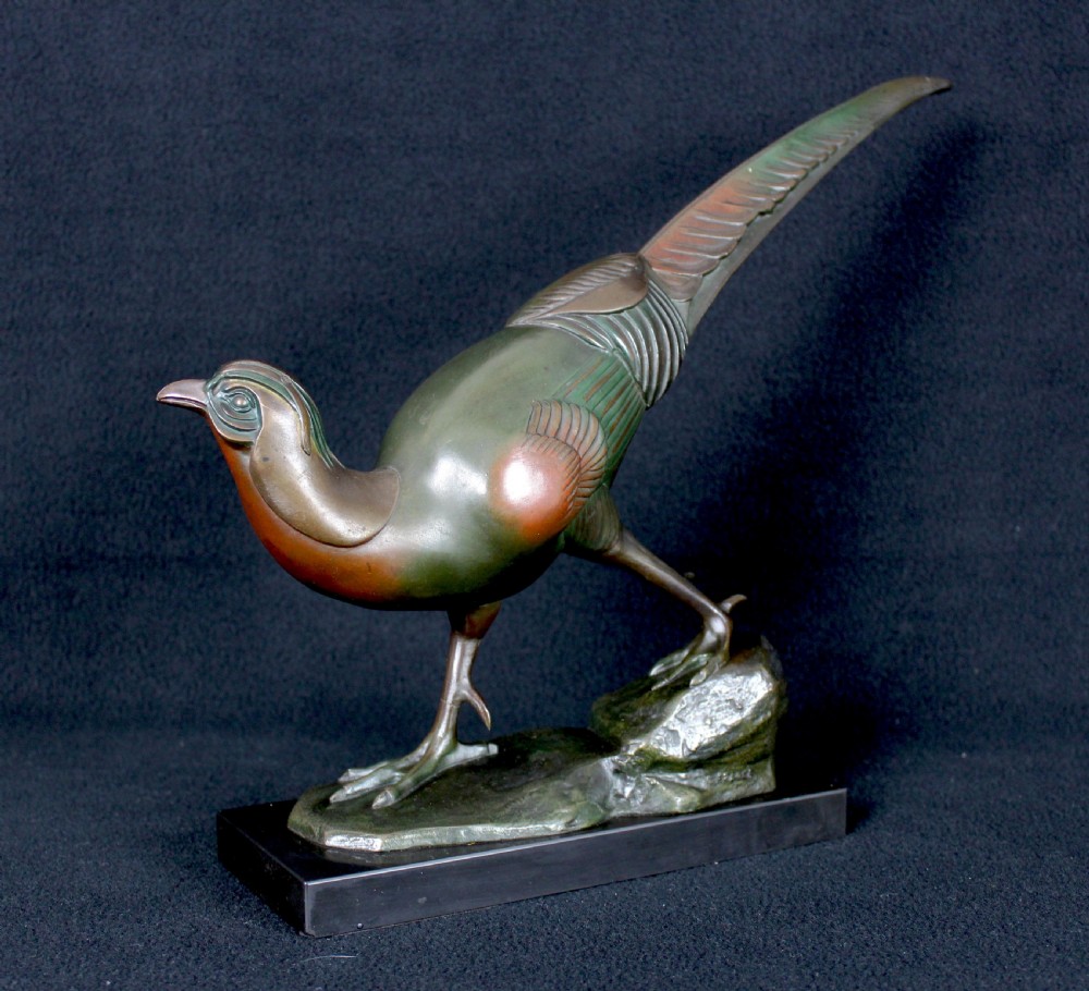 Art Deco Bronze Pheasant by Irénée Rochard View VII