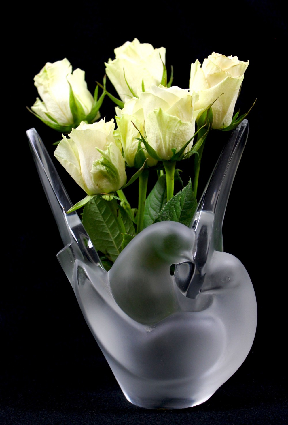 Rene Lalique  Two Doves Flower Vase.