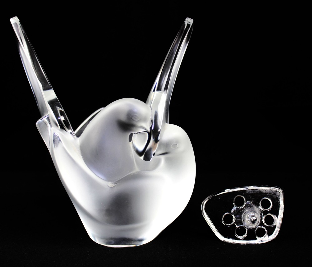 Rene Lalique  Two Doves Flower Vase. View III