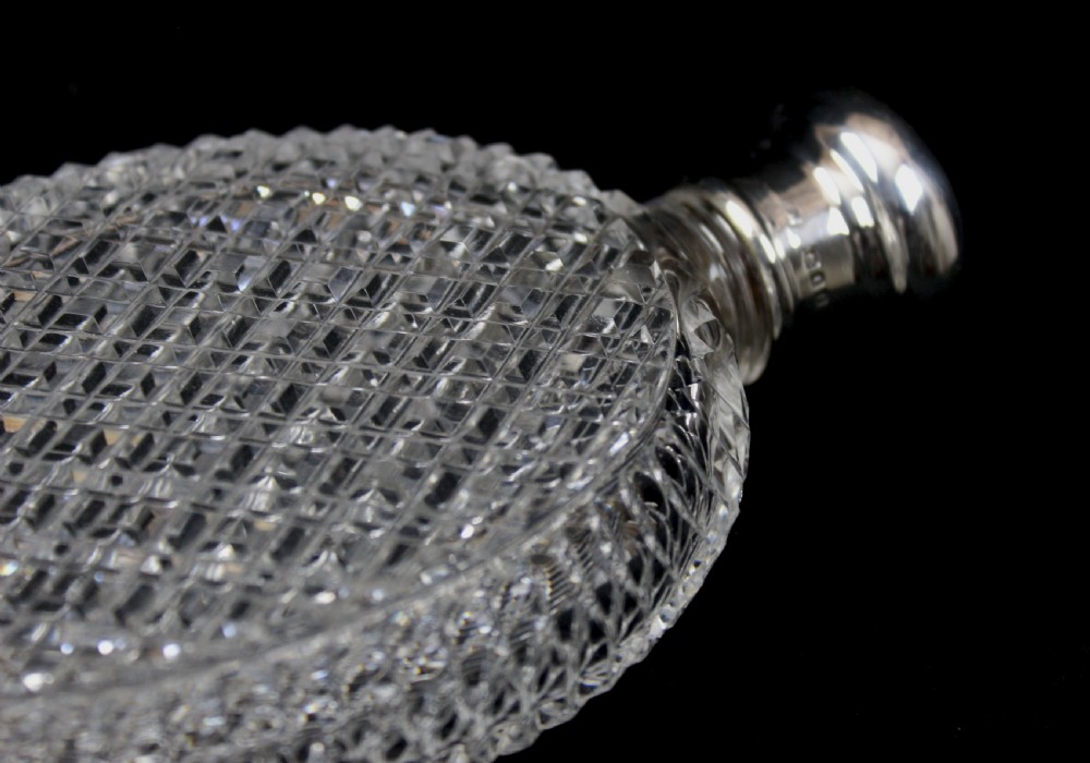 Cut glass and silver flask View III