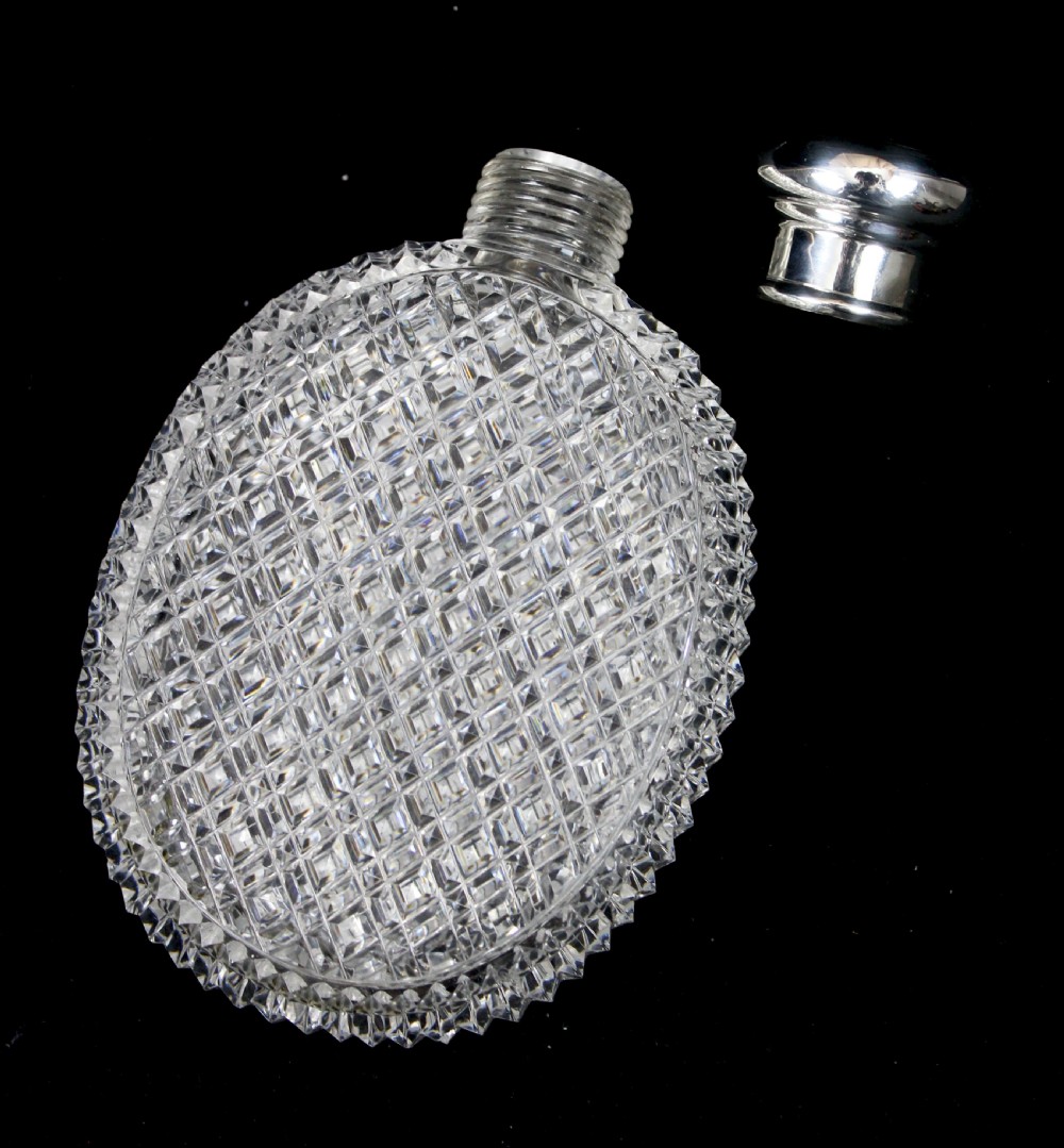 Cut glass and silver flask View IV