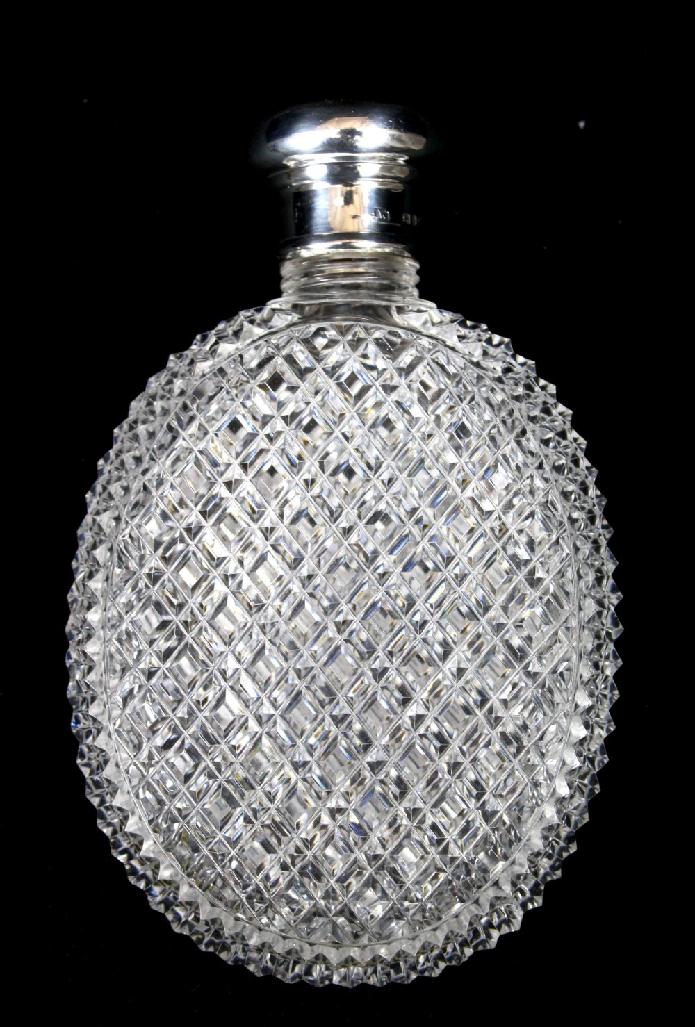 Cut glass and silver flask View V