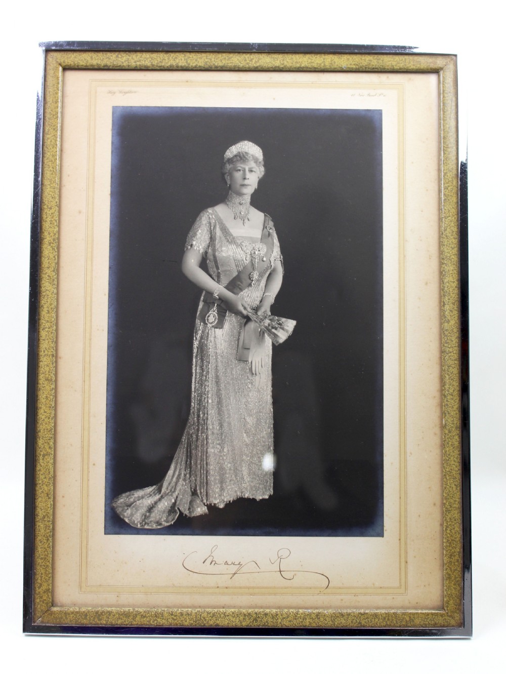 Signed framed photographic portraits of King George V and Queen Mary for Aspreys View III